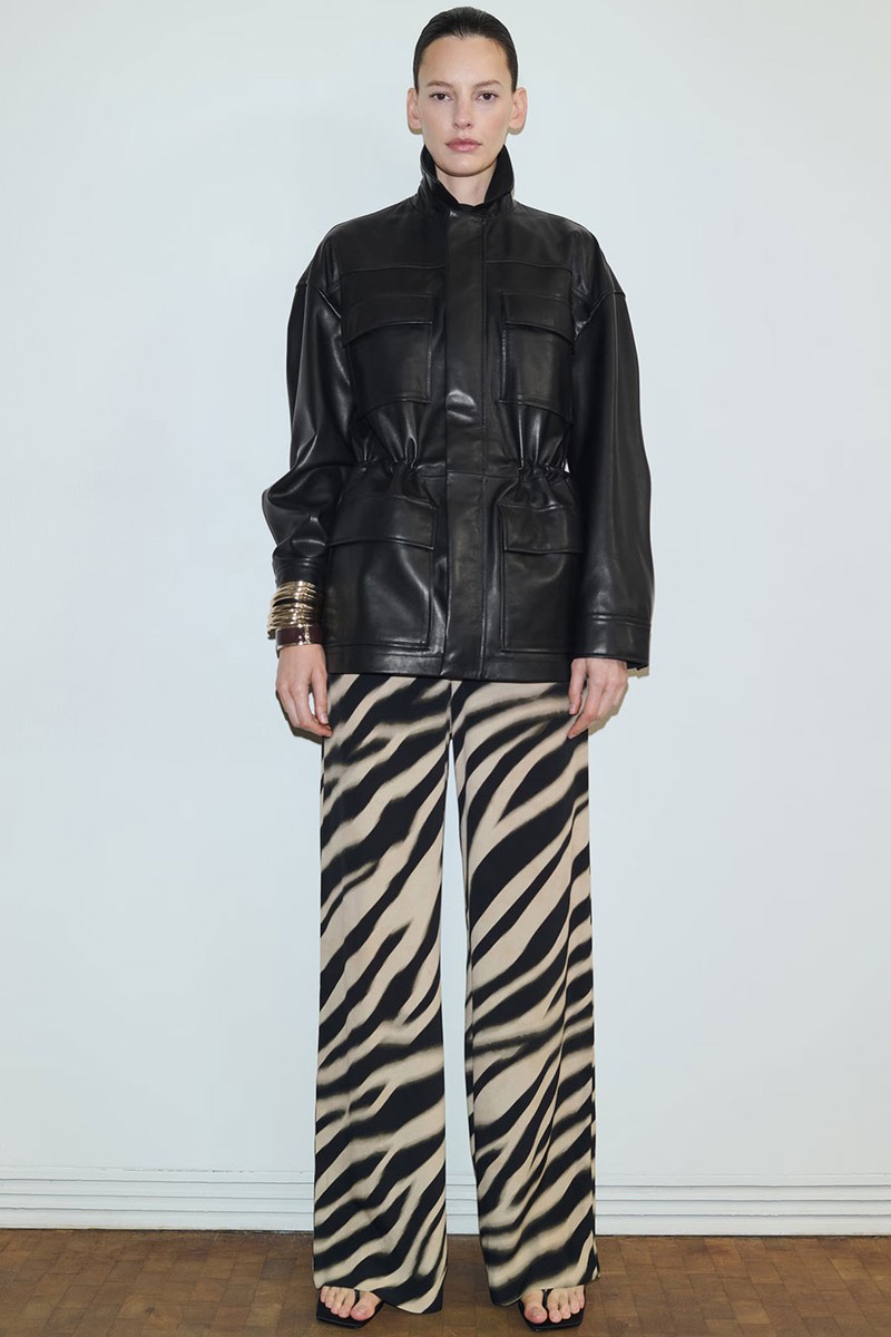 Zebra-Print Straight-Fit Trousers from Mango