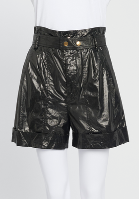 Black Shiny Cotton High-Waist Shorts  from Isabel Marant