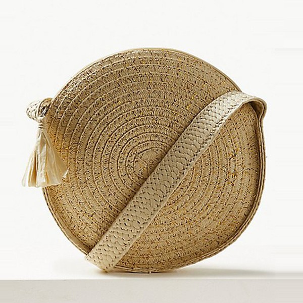 Circle Straw Cross Body Bag