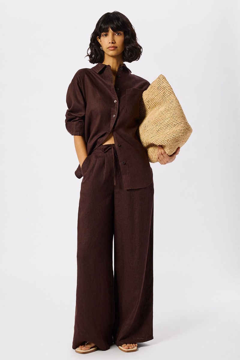 Wide Leg Linen Trousers