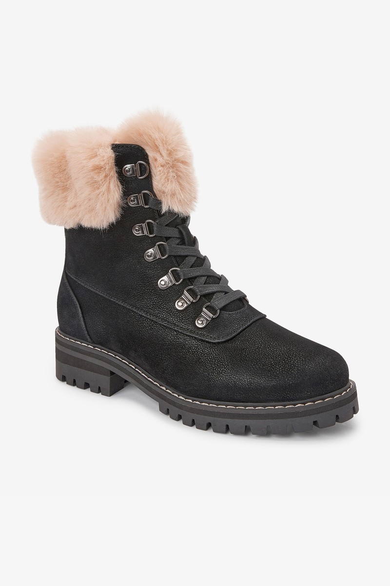 Faux Fur Lace-Up Ankle Boots from Forever Comfort