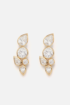Cubic Zirconia & 14kt Gold-Vermeil Earrings from Completedworks