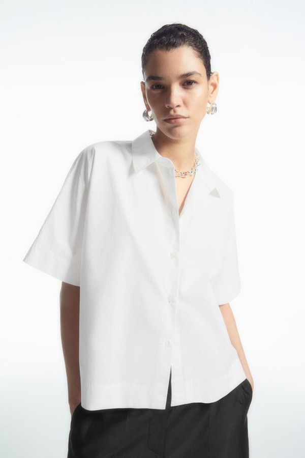 Boxy Short-Sleeved Poplin Shirt from COS
