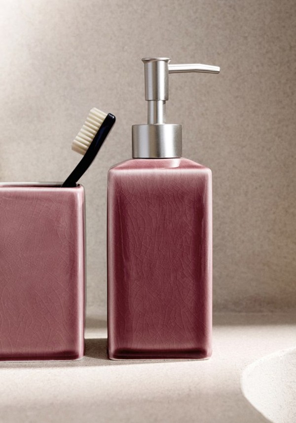 Crackled Ceramic Soap Dispenser 
