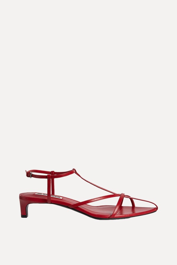 Leather Strappy Heeled Sandals 36 from Jil Sander