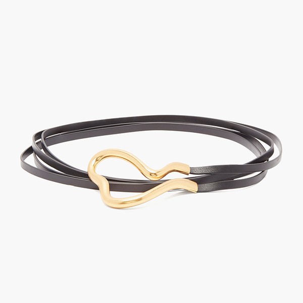 Twisted-Buckle Leather Belt from Bottega Veneta