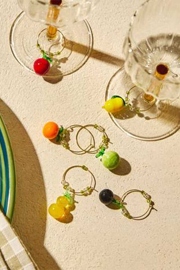 Pack Of 6 Glass Fruit Glass Markers from Zara Home