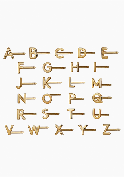 Gold Alphabet Stud