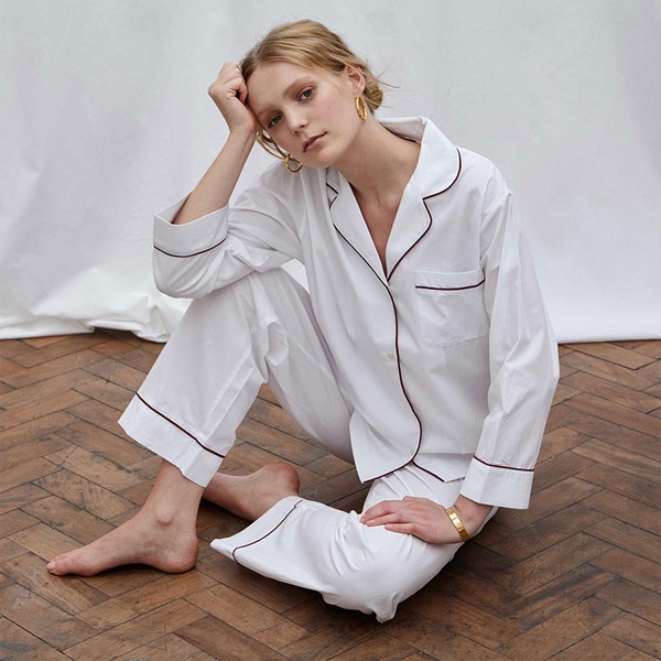 Classic Pyjama Set with Red Piping from Honna London