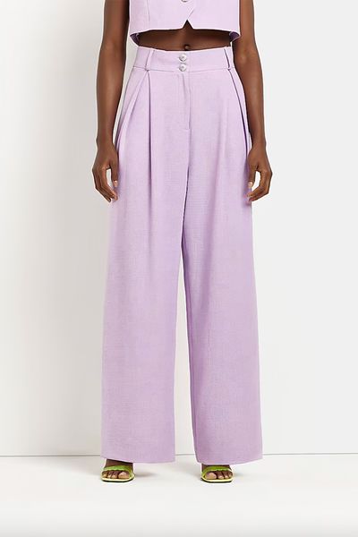 Wide Leg Pleated Trousers from River Island