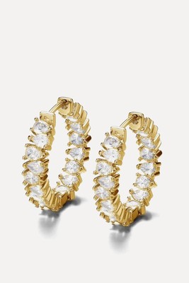 Jagged Edge Pear Hoops