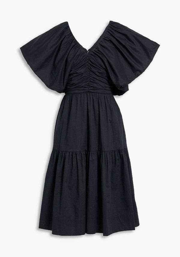 Ruched Cotton Midi Dress from Black Halo
