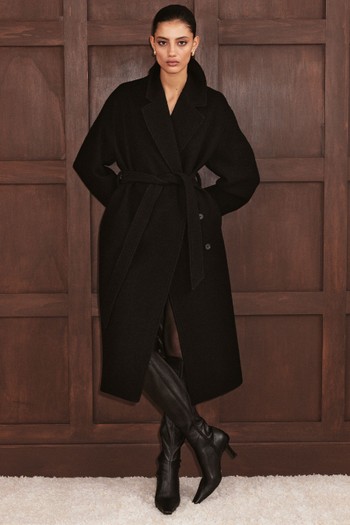 Voluminous Belted Wool Coat