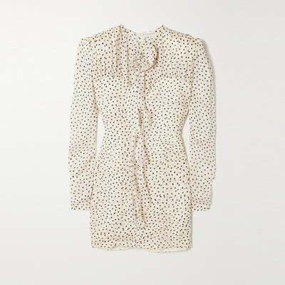 Embellished Ruched Polka-Dot Silk-Chiffon Mini Dress from Magda Butrym