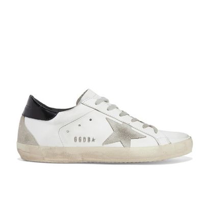 Superstar Distressed Leather And Suede Sneakers from Golden Goose Deluxe Brand