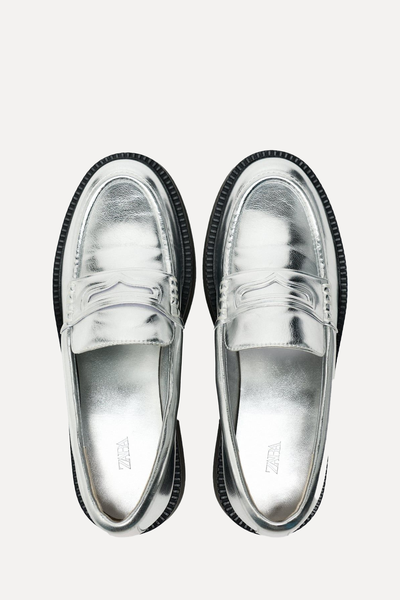 Metallic Loafers from Zara