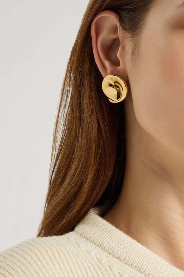 Rio Button 14kt Gold-Plated Stud Earrings from JENNY BIRD