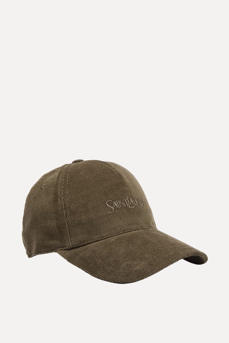 Logo-Embroidered Corduroy Cap from SAINT LAURENT