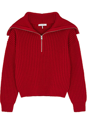 Red Half-Zip Wool Jumper from Frame