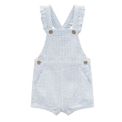 Baby Girls Check Dungarees