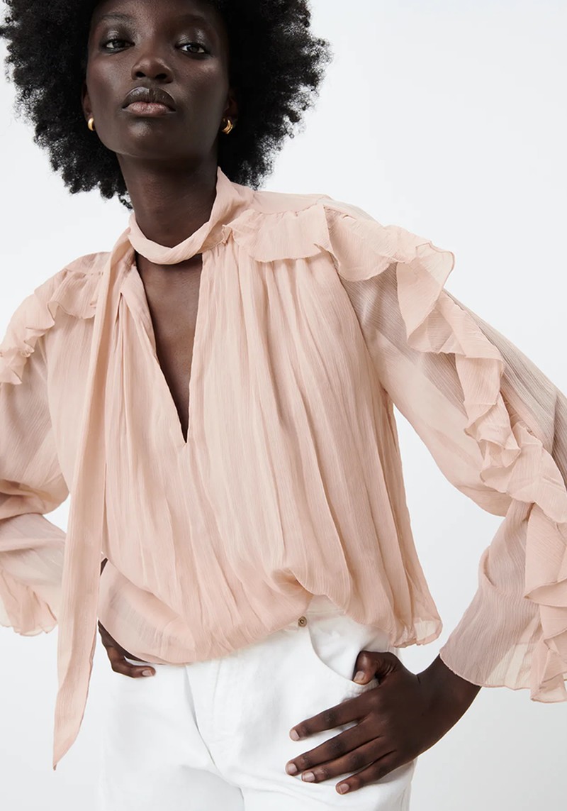 Ruffled Blouse With Bow from Zara