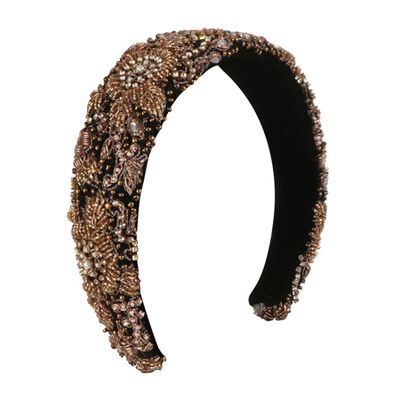 Stirling Embellished Gold And Black Headband from Emily London