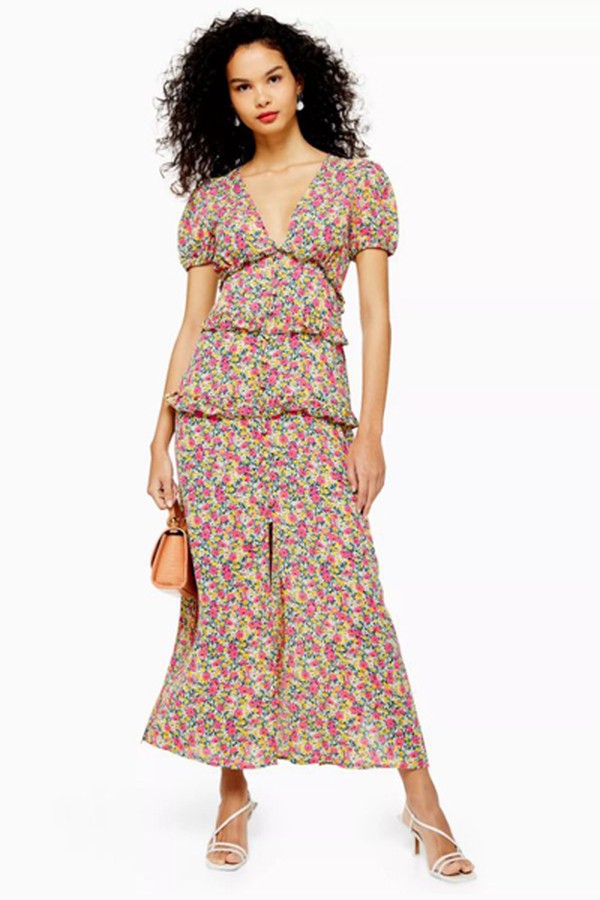 Floral Open Back Midi Dress