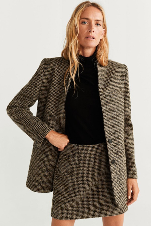 Buttons Tweed Blazer from Mango