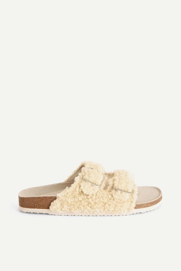 Faux Borg Footbed Slippers from ANYDAY