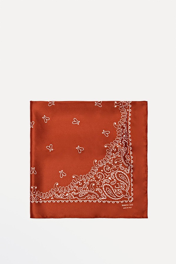 Paisley Print 100% Silk Bandana