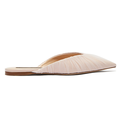 Tulle-Covered Patent-Leather Mules from Midnight 00