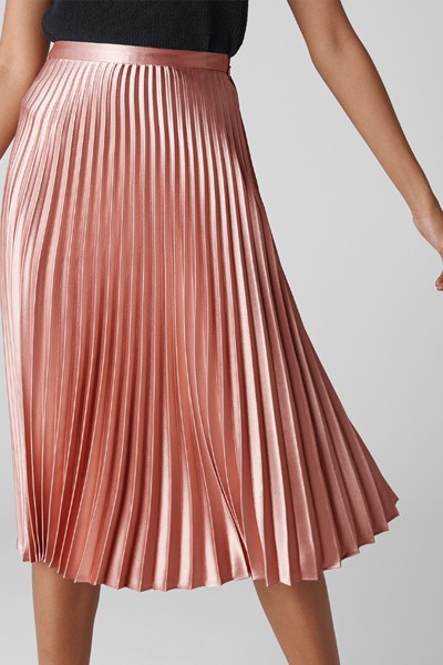 Satin Pleated Skirt