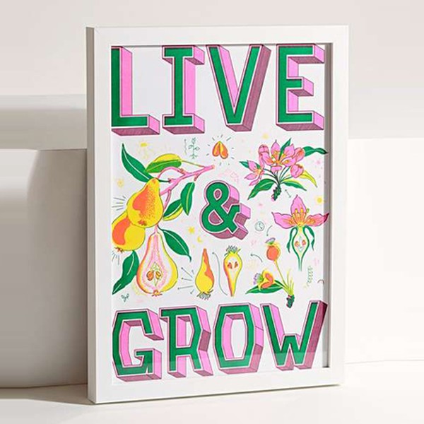 Live & Grow Wall Art A3