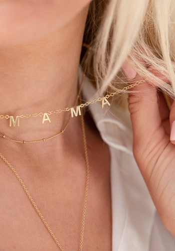 Personalised Gold Little Letters Necklace from Under The Rose