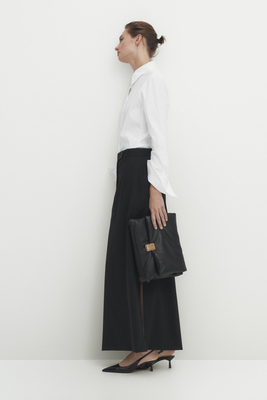 Long Tailored Skirt With Slit from Massimo Dutti
