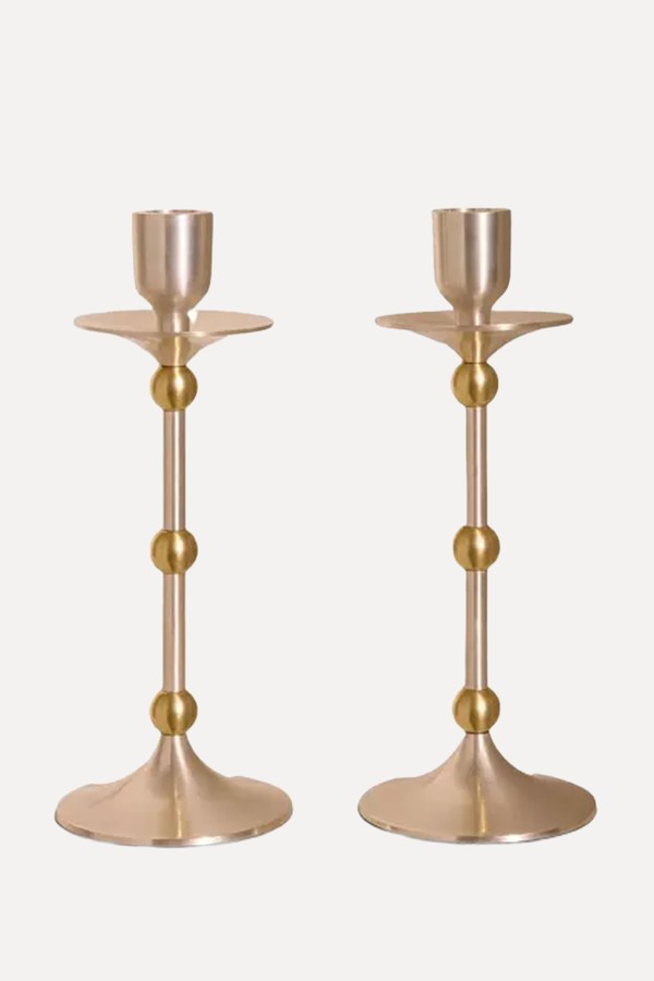 Cilia Set Of Two Metal Candlesticks from SOHO HOME