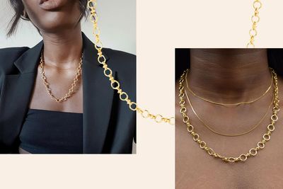 Circle Link Chain Necklace In Gold | £75