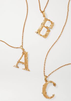 Letter Gold-Plated Crystal Necklace from Oscar De La Renta