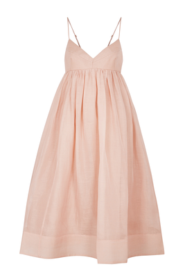 Dancer Pink Linen & Silk-Blend Dress from Zimmermann