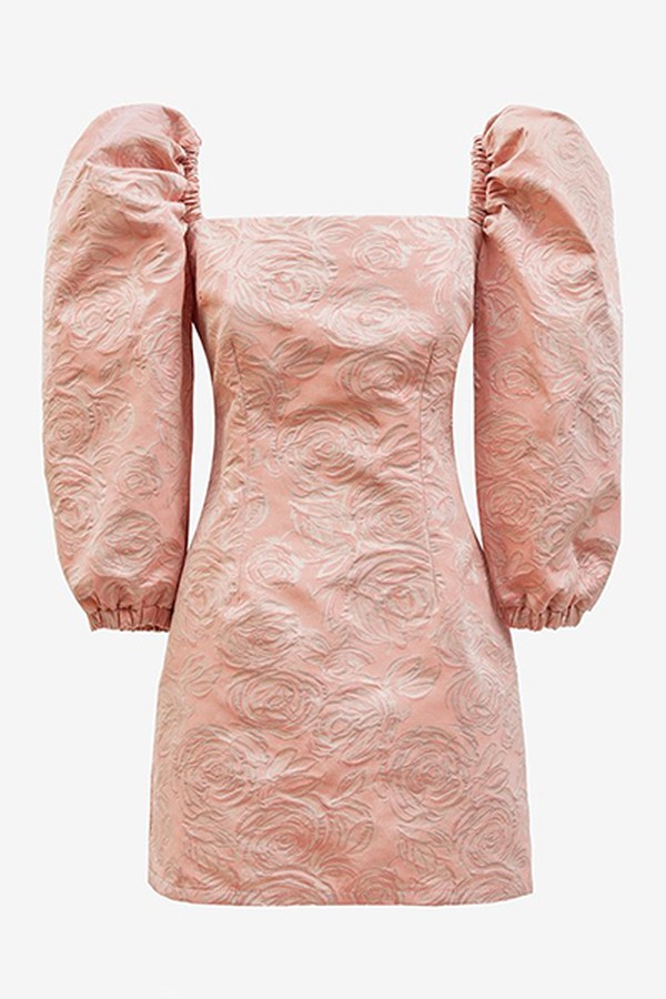 Pink Jacquard Puff Dress from Avavav