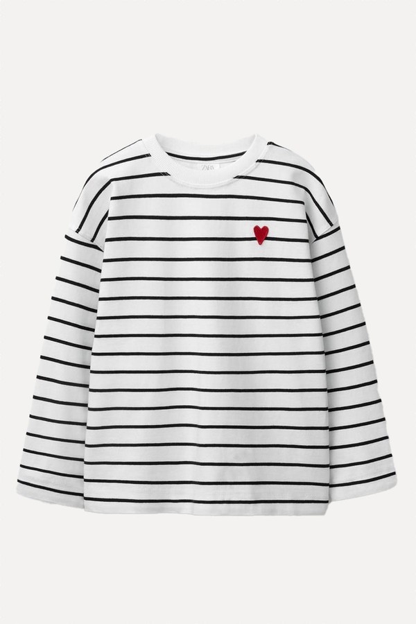 Heart Embroidered Patch T-Shirt