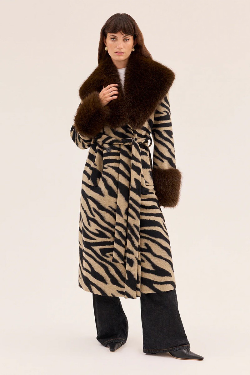 Lara Zebra Wool-Blend Coat from KITRI