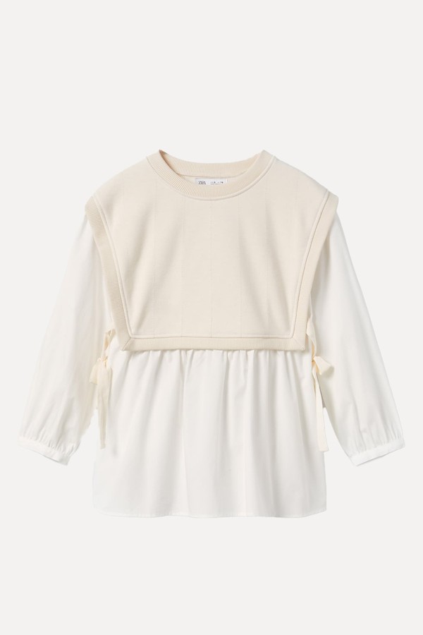 Shirt With Contrast Vest from Zara