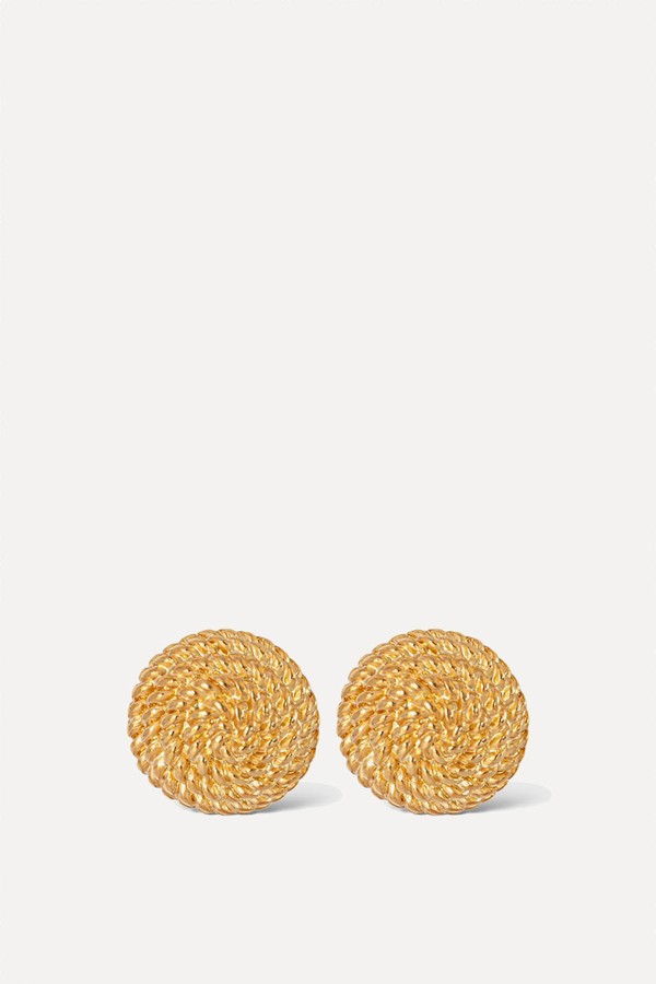 Round Misty Gold Earrings
