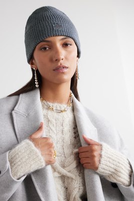 Bayle Appliquéd Ribbed Wool Beanie from Isabel Marant