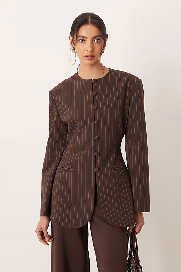 Slim Fit High Neck Blazer from ASOS Design