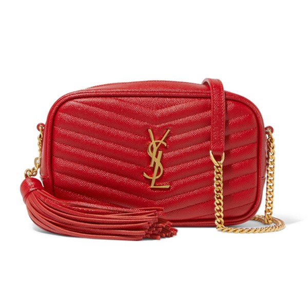 Mini Lou Quilted Leather Crossbody Bag from Saint Laurent