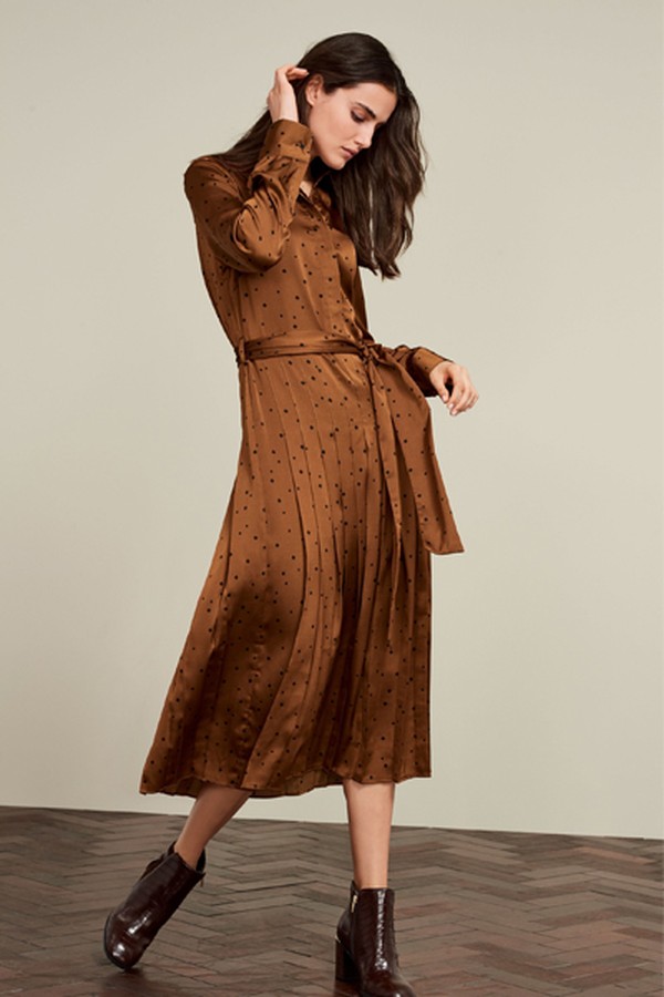 Ginger Pleated Shirt Dress