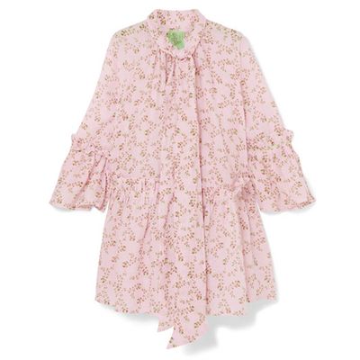 Angelica Ruffled Floral-Print Linen Tunic from Yvonne S