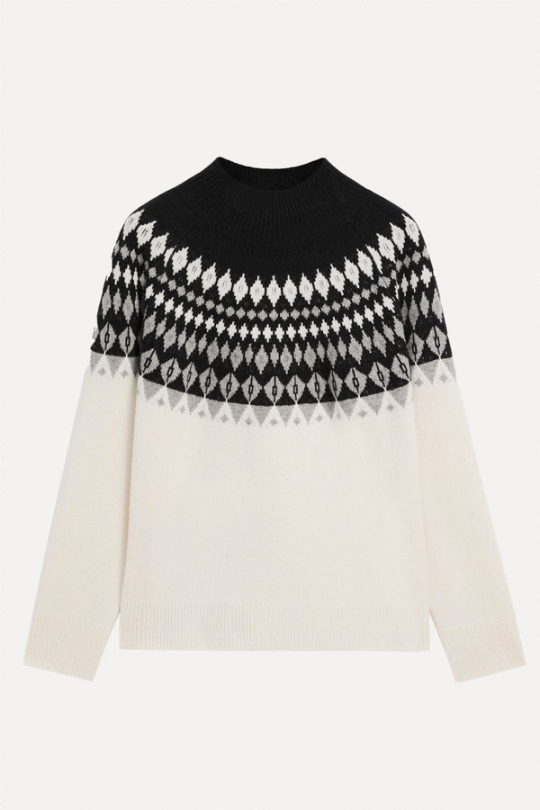 Wool Blend Jacquard Knit Sweater from Massimo Dutti